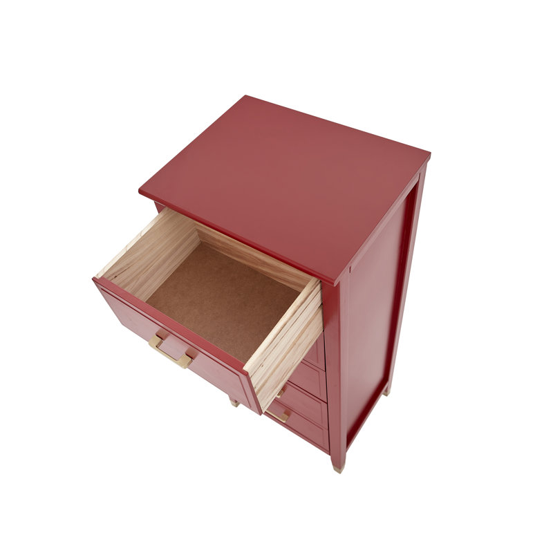 Olivette 5 - Drawer Chest of Drawers, Red