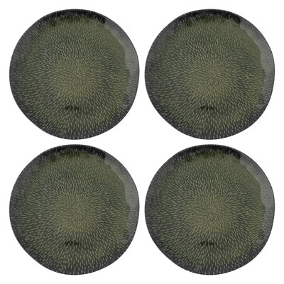 MELAMINE DINNER PLATES S/4  EVERGREEN (F24)