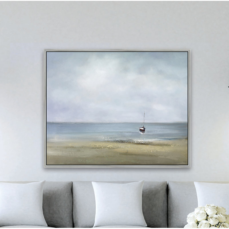 Serenity At Shore Painting, Silver