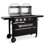  Barbecue combiné au gaz propane et au charbon Brand-man | Barbecue en acier inoxydable avec 2 couvercles et tablettes latérales pour la cuisine de jardin, de patio et d'extérieur