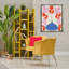 "Bold Symmeticol Flower Pot", art mural encadré doré sur toile flottante par Aralma-402204499-402204498