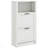 Shoe Storage Cabinet With Open Compartment And 2 Flip Drawers