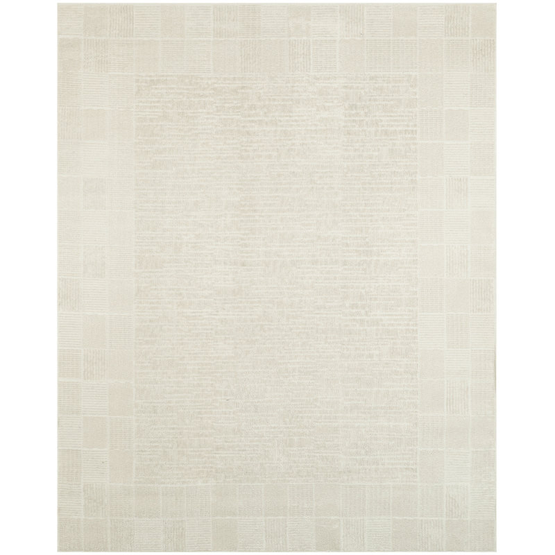 Ebern Designs Reimann Ivory Modern Indoor Rug, Rectangle 8' x 10'