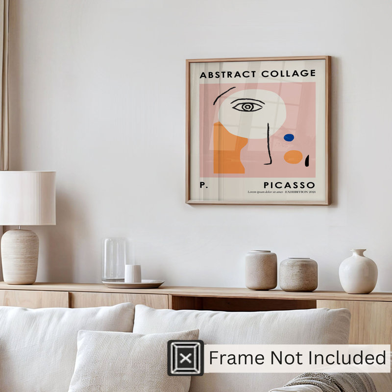 «Abstract Abstract Picasso Abstract figure I», reproduction d'art moderne sans cadre, H 16 po x l 16 po