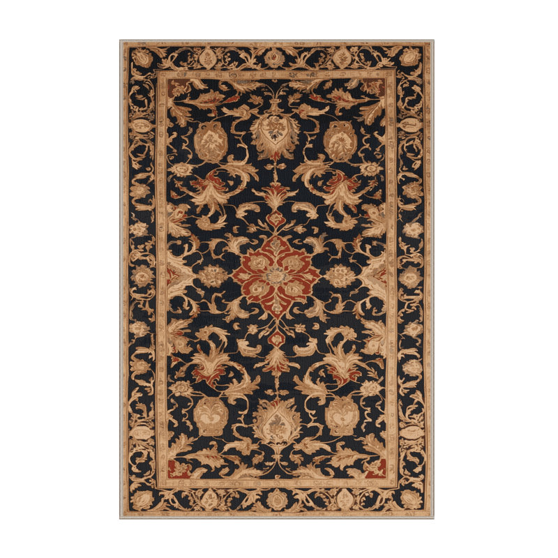 Tapis brun français lavable à la machine, Rectangle 8 pi x 12 pi