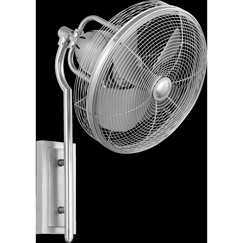 Ventilateur de patio oscillant 13 po Enlil, Nickel satiné, 16 po