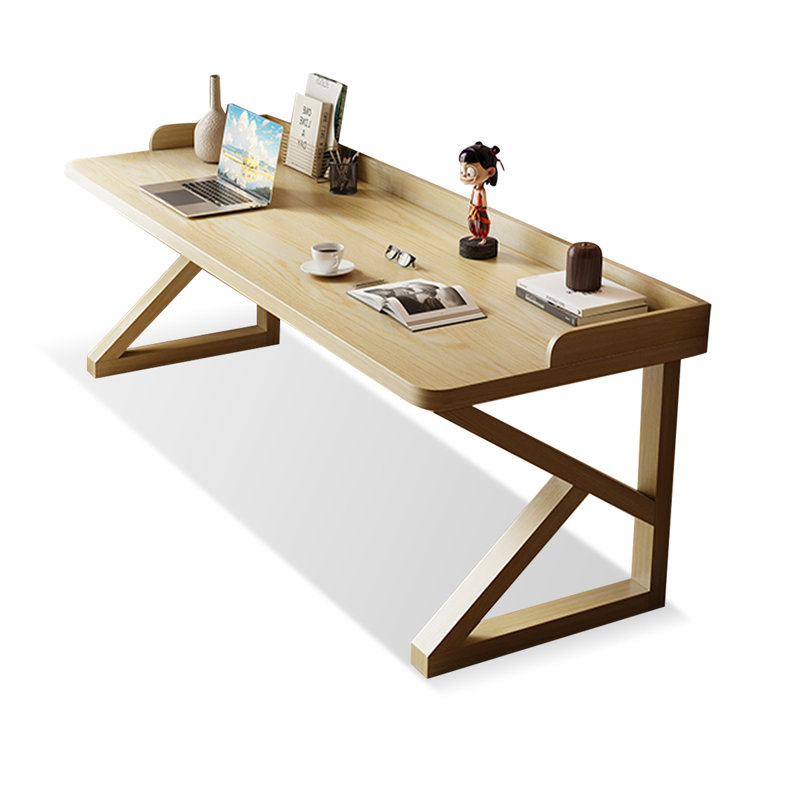 Bureau d'écriture rectangulaire en bois massif noir, Noir, H 29,53 po x l 70,87 po x P 31,5 po