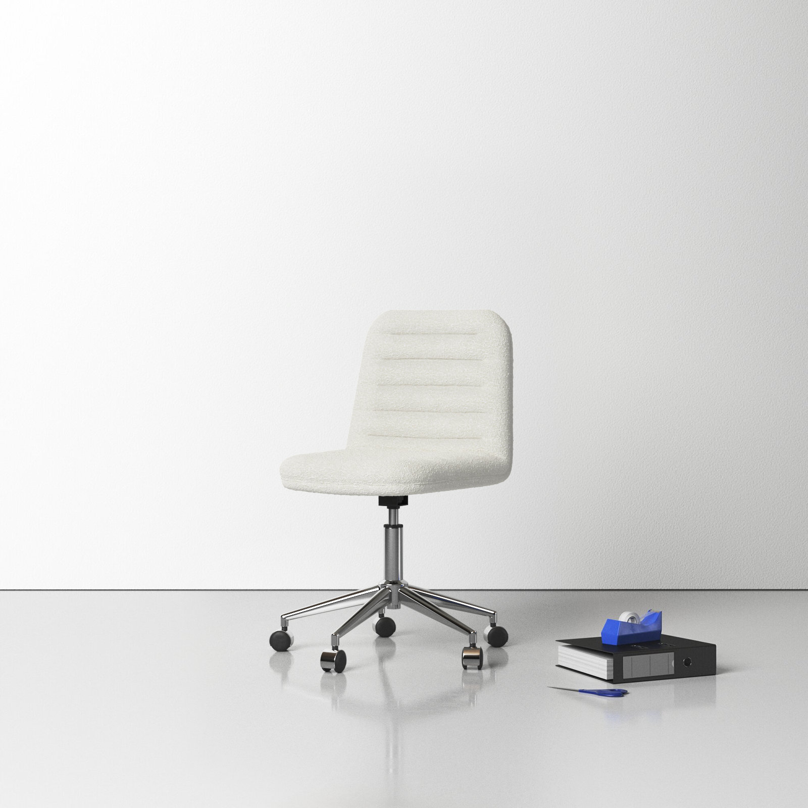 Ashia Swivel Office Chair, Ivory