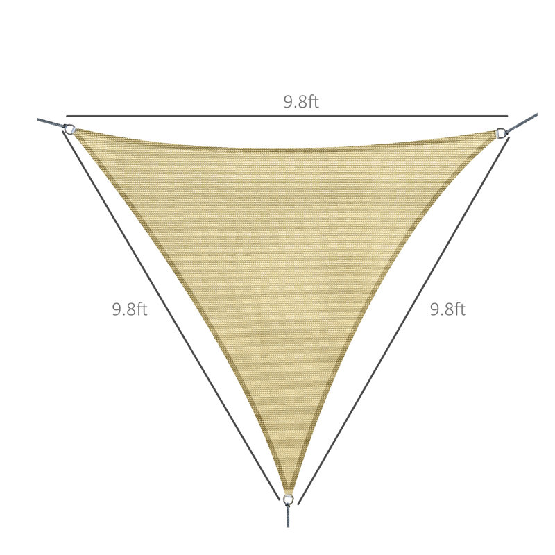 Toile d'ombrage triangulaire 10 pi, Marron clair