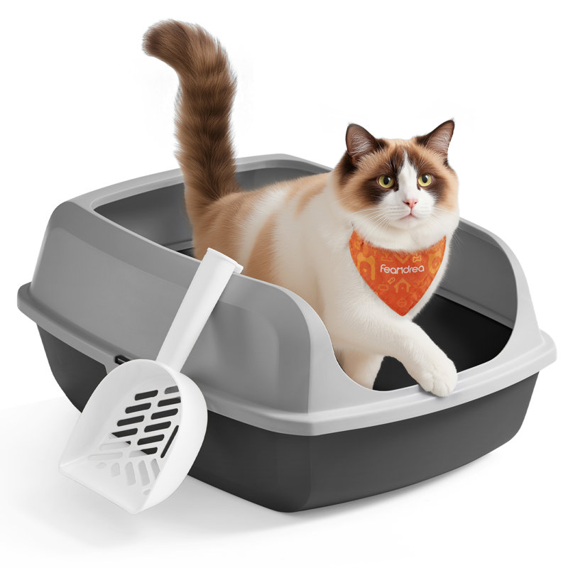 Polypropylene Litter Box, 23.5cm H x 42cm W x 56cm D, Grey