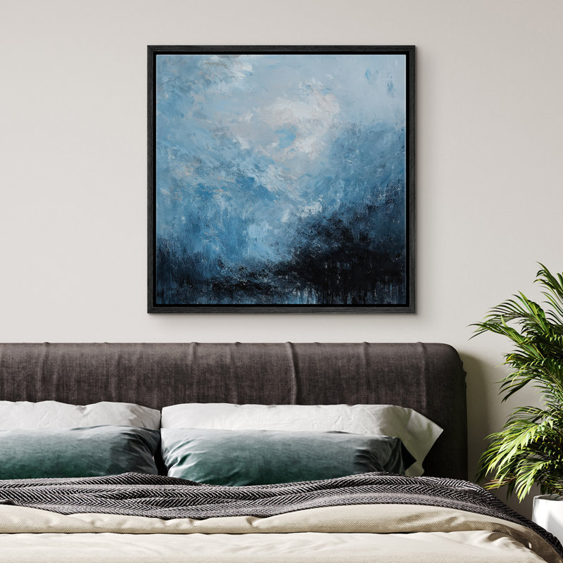 Reproduction d'art encadrée sur toile pour décor moderne neutre, Noir, H 16 po x l 16 po