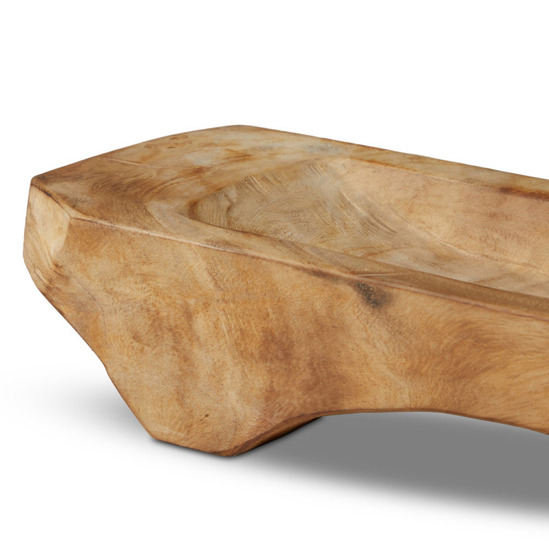 Silla Solid Wood Decorative Bowl, Burnt Reclaimed
