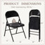 Ensemble de 4 chaises pliantes robustes en acier noir - siège en métal portable, chaise d'invité supplémentaire, salle à manger, bureau, patio, solution de sièges pour événements et réunions-577104257