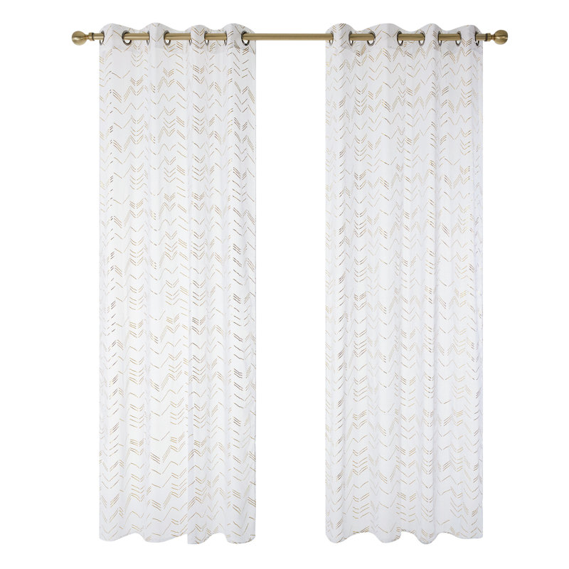 Prentess Semi Sheer Curtain Pair, 55cm Width x 138cm Drop