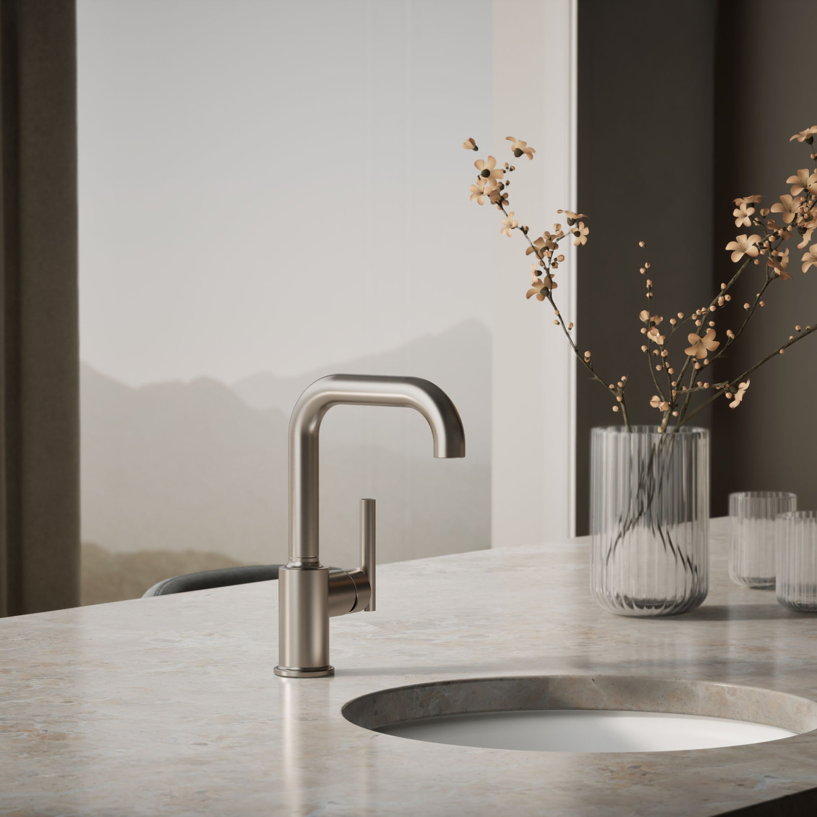 Purist Bar Faucet with Accessories, Vibrant Stainless