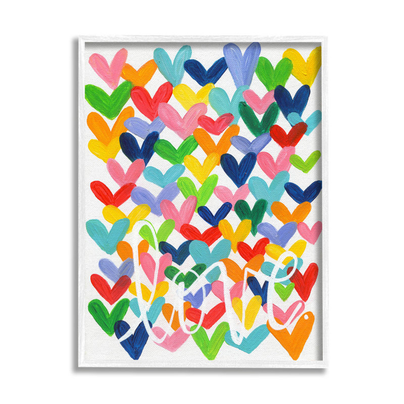 «Whimsical Love Hearts», art de la giclée encadrée par Alli Rogosich, H 20 po x l 16 po x P 1,5 po