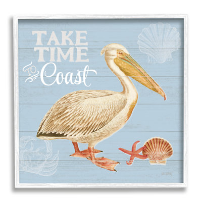 " Time To Coast Nautical Pun Pelican " by Katie Pertiet