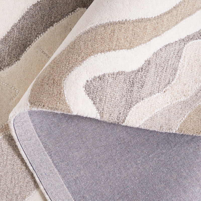 Carigan Hand Tufted Wool Abstract Rug, Rectangle 5' x 8'