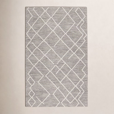 Zephyrine Gray Hand-Woven Geometric Jute Rug