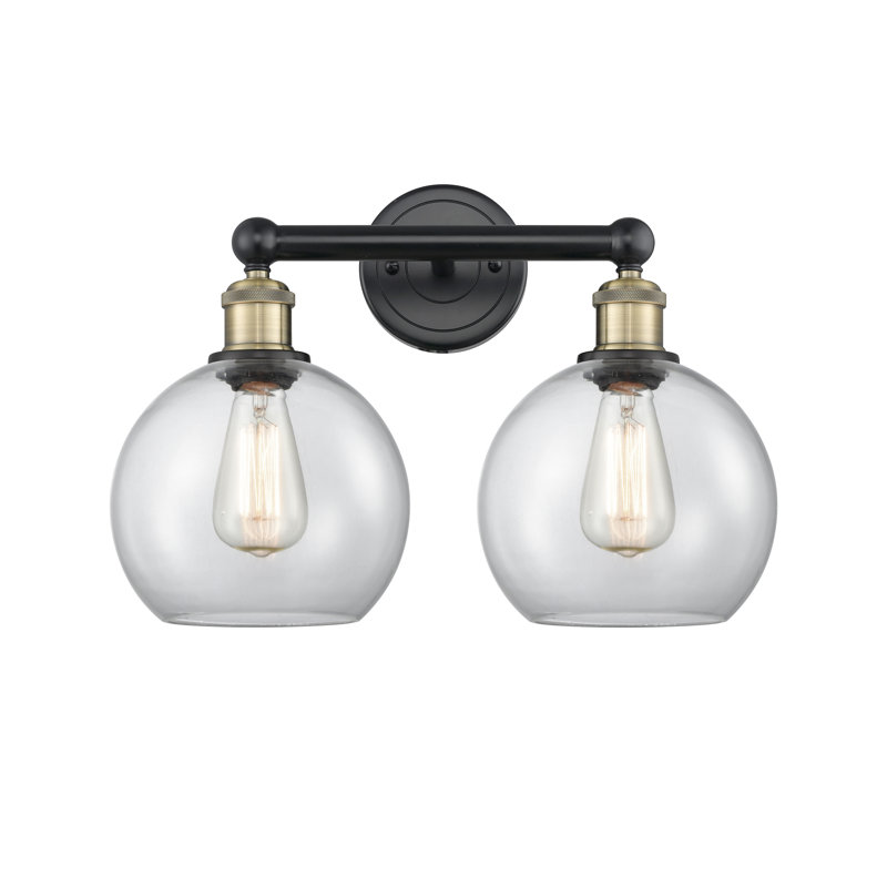 Ellington 2 - Light Dimmable Vanity Light, Clear, Black Antique Brass