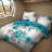 King Size Comforter Set 9 Pieces, All Season Luxury Bed in a Bag for Bedroom, With Matching Curtains, Soft Microfiber, Sapphire Flower-116416211