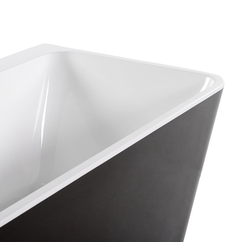 Santibanez 1700mm x 800mm Soaking Acrylic Bathtub, Black