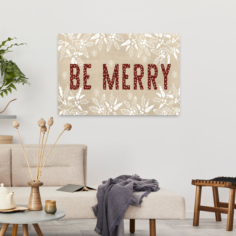 «Be Merry», art contemporain hivernal, H 36 po x l 24 po