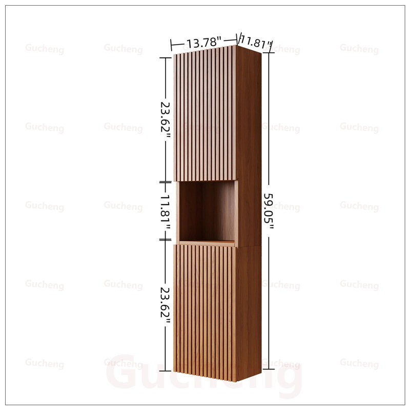 Grande armoire murale de salle de bain, rangement étroit avec portes et tablettes, idéal pour les petits espaces et une utilisation polyvalente