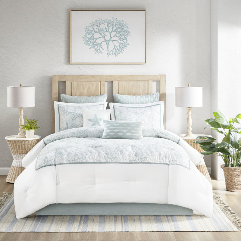 Édredon pour grand lit blanc - coton, broderie foncée, superbe look 200tc
