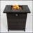28" Propane Gas Fire Pit Table, 50000 BTU Square Steel Fire Pit With Beautiful Wicker Base For Outside Patio Deck Garden Backyard-Black