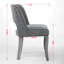 Chaises de salle à manger noires, tissu moderne recouvert de 2, conception évidée, courbé avec des clous en cuivre faits à la main, respirant et usé, système à double rebond, pieds en bois d'hévéa massif pour les salles d'art 2 américaines