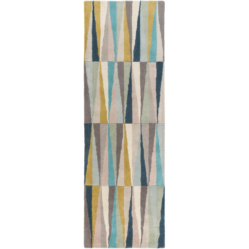 Vaughan Hand Tufted Wool Geometric Indoor Rug, Runner 2'6" x 8'