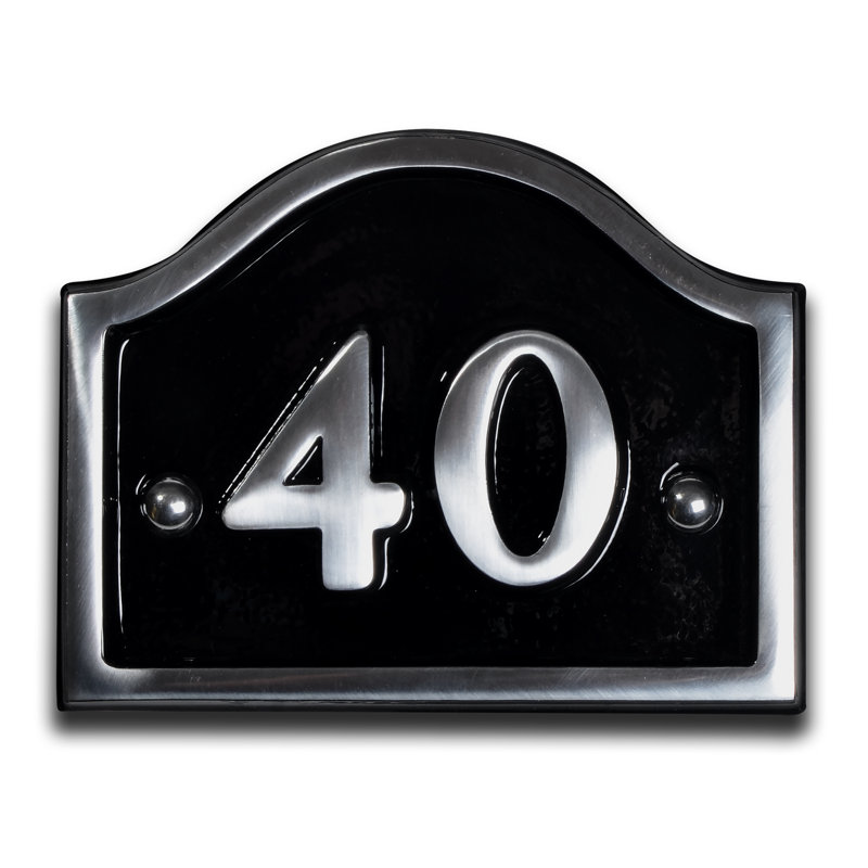 Jaclynn 11.5cm H Reflective Metal House Number, 40
