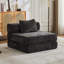 Canapé à compression, canapé-lit convertible au sol avec structure de forme fixe, canapé modulaire à assise simple sans os, sans assemblage requis, tissu chenille, pour le salon, noir-107814762