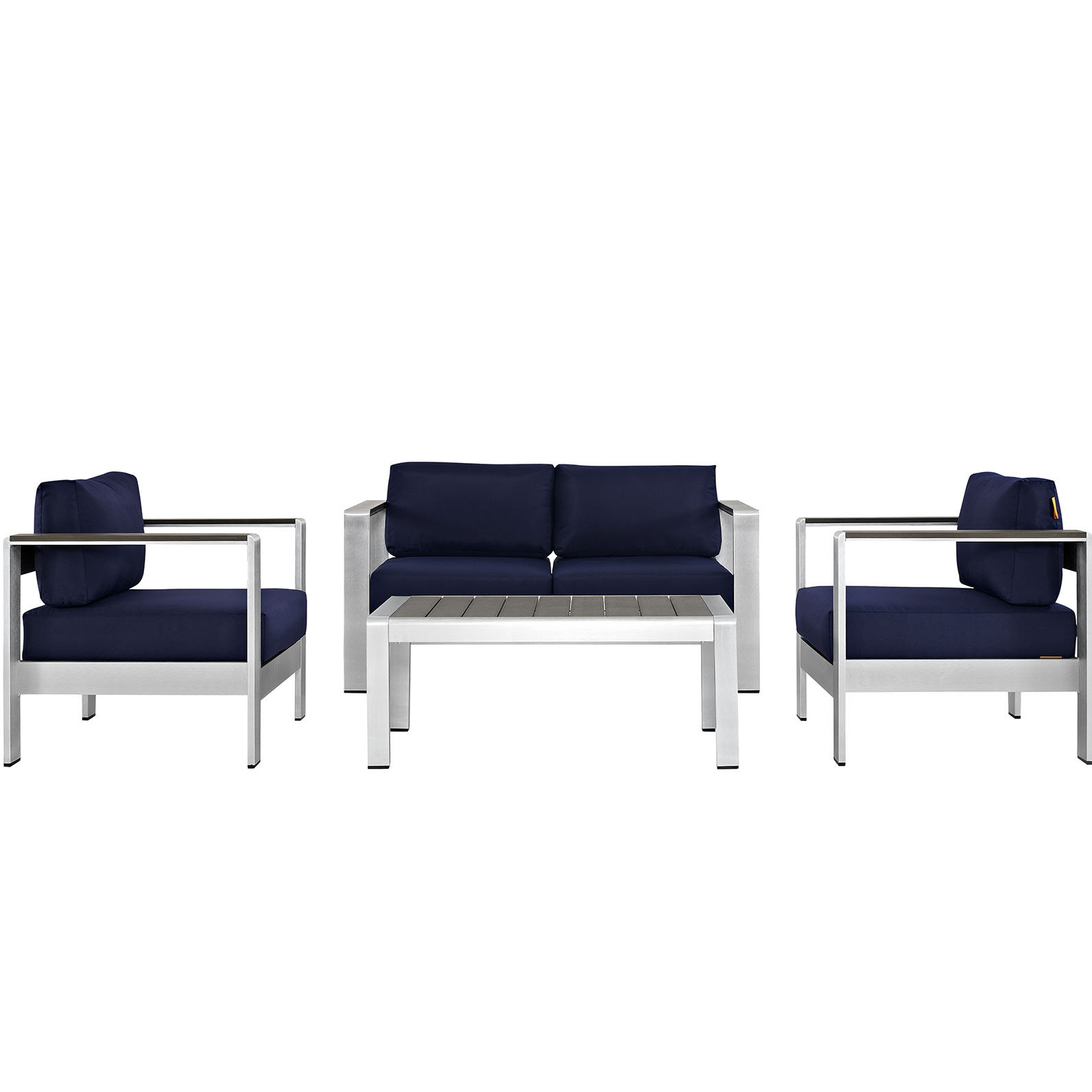 Ivy Bronx Shore 4piece Outdoor Patio Aluminum Sectional Sofa Set