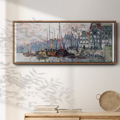 Vue du Kromme Waal à Amsterdam, reproduction d'art sur toile