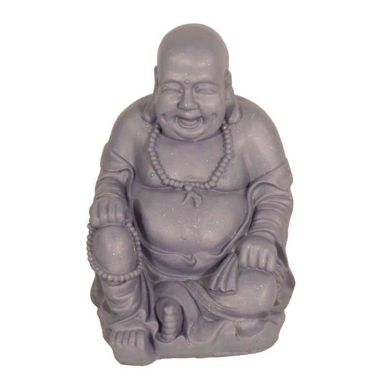 BUDDHIST MONK Sitting 43cm, Grey Shimmer