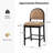 Paterson Curved-Back Armless Fabric Counter Stool With Solid Wood Frame-722556167