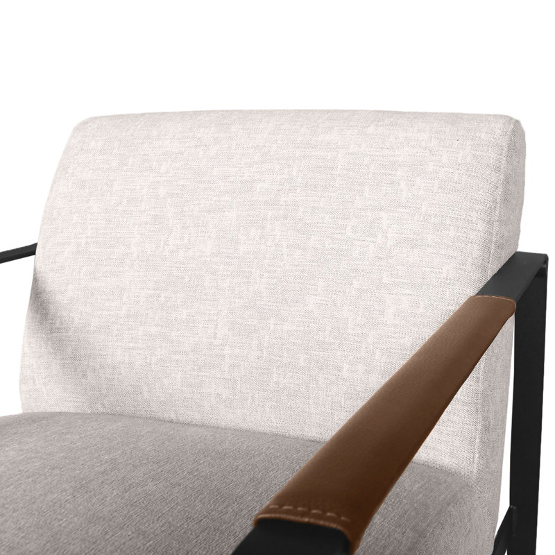 Upholstered Occasional Chair, Beige Polyester Blend
