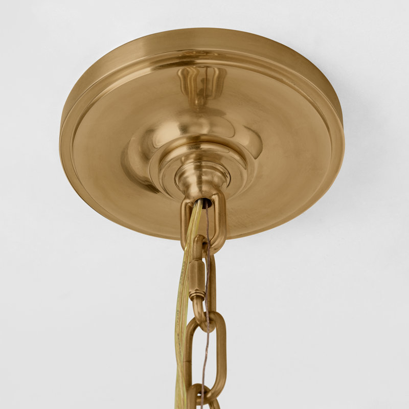 Nancy 3 - Light Pendant, Soft Brass, 22.25" H x 18.75" W x 18.75" D, White Wicker