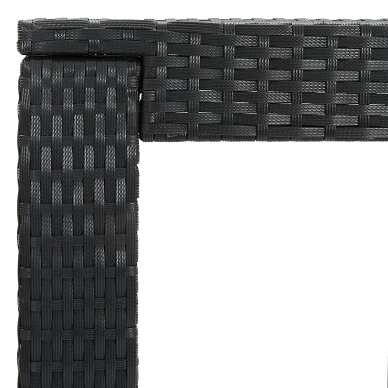 Rattan Outdoor Bar Table, Black, 14" W x 69" L x 43.5" H