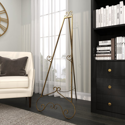 Opalo Metal Large Free Standing Adjustable Display Stand Scroll Easel with Chain Support