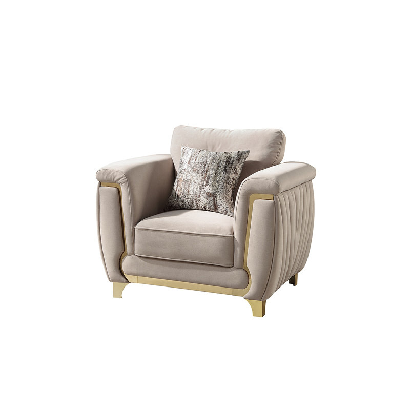 Chaise rembourrée Leena, Beige