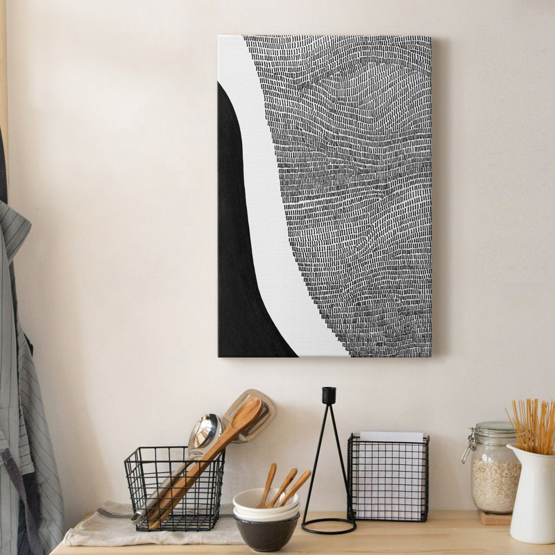 " Black & White Abstract I ", 12" H x 8" W x 1" D