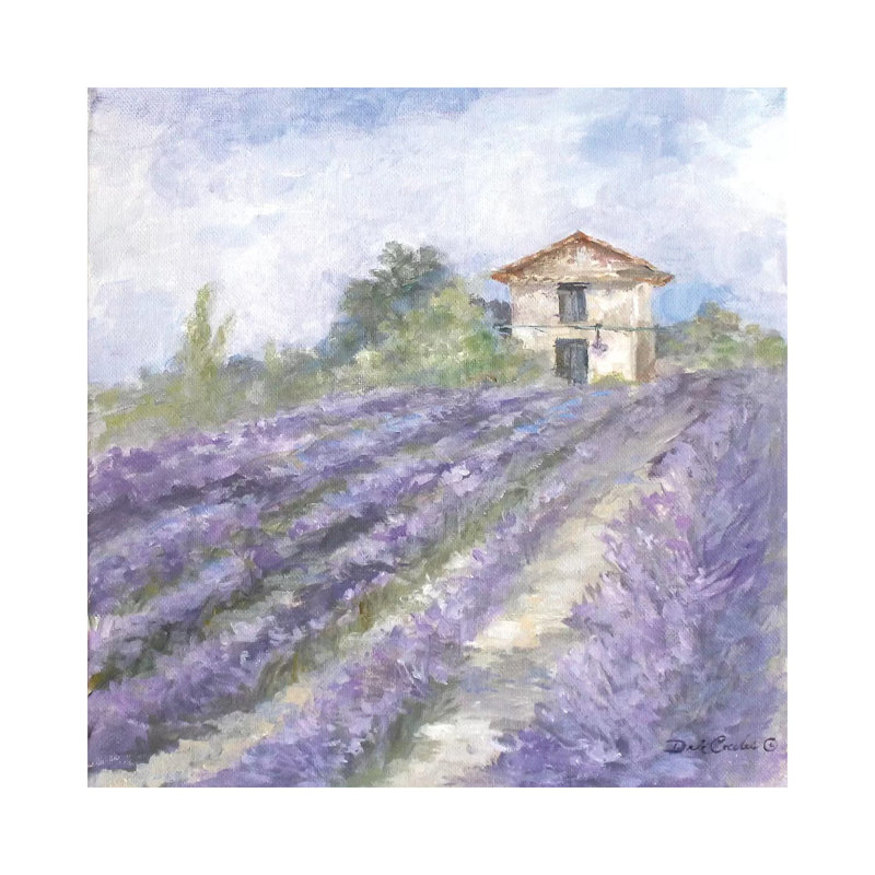 Lavender Fields by Debi Coules - Painting on Canvas, 45.72 cm H x 45.72 cm W, No Frame