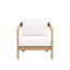 Ensemble d'extérieur 5 pièces en bois et tissu Pablo avec canapé, 2 chaises, table basse et table de bout, naturel / blanc