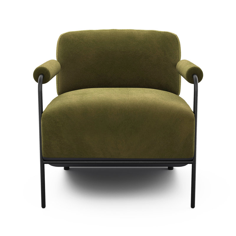 Fauteuil d'appoint en tissu velours parisien Valencia Arianna, vert foncé