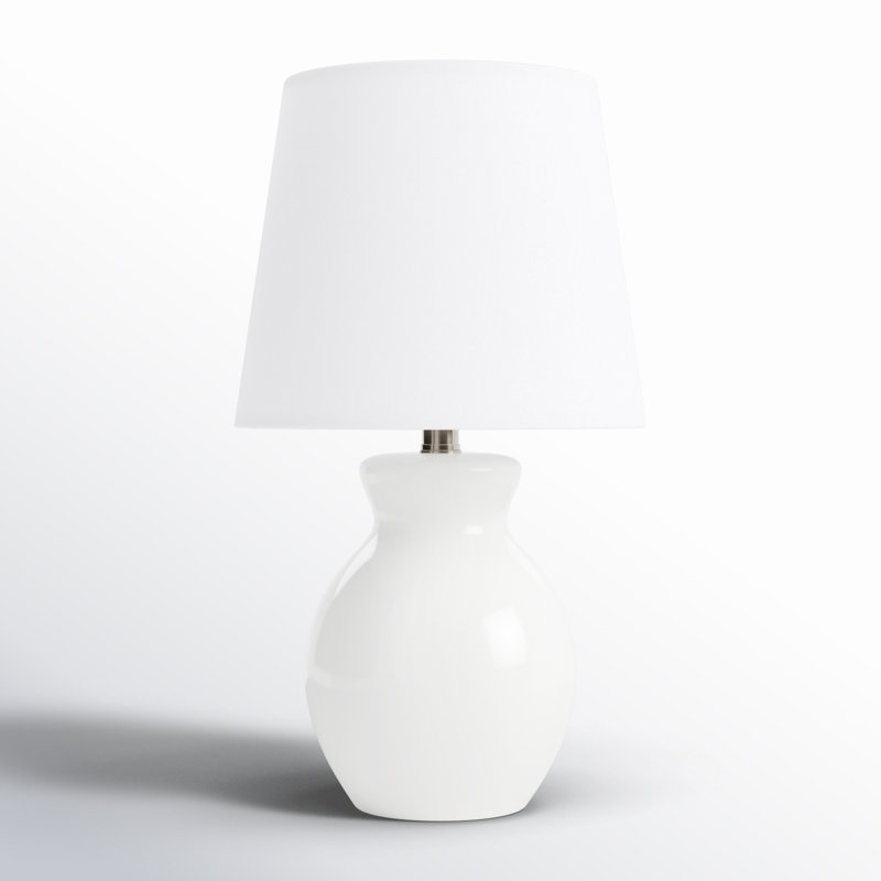 Abat-jour tambour Momsen, Blanc, H 15 po x l 8 po x P 8 po