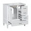 Ensemble de meuble-lavabo moderne avec ensemble lavabo 30 po, meuble-lavabo moderne avec porte à fermeture douce et 3 tiroirs, structure en bois massif (blanc)-116234460