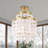     3-lights Shell Ceiling Light Fixtures Modern Brass Gold Semi Flush Mount Ceiling Light